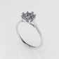 14k Solitaire Ring, 1 Diamond 6.5mm, Stt: Prong