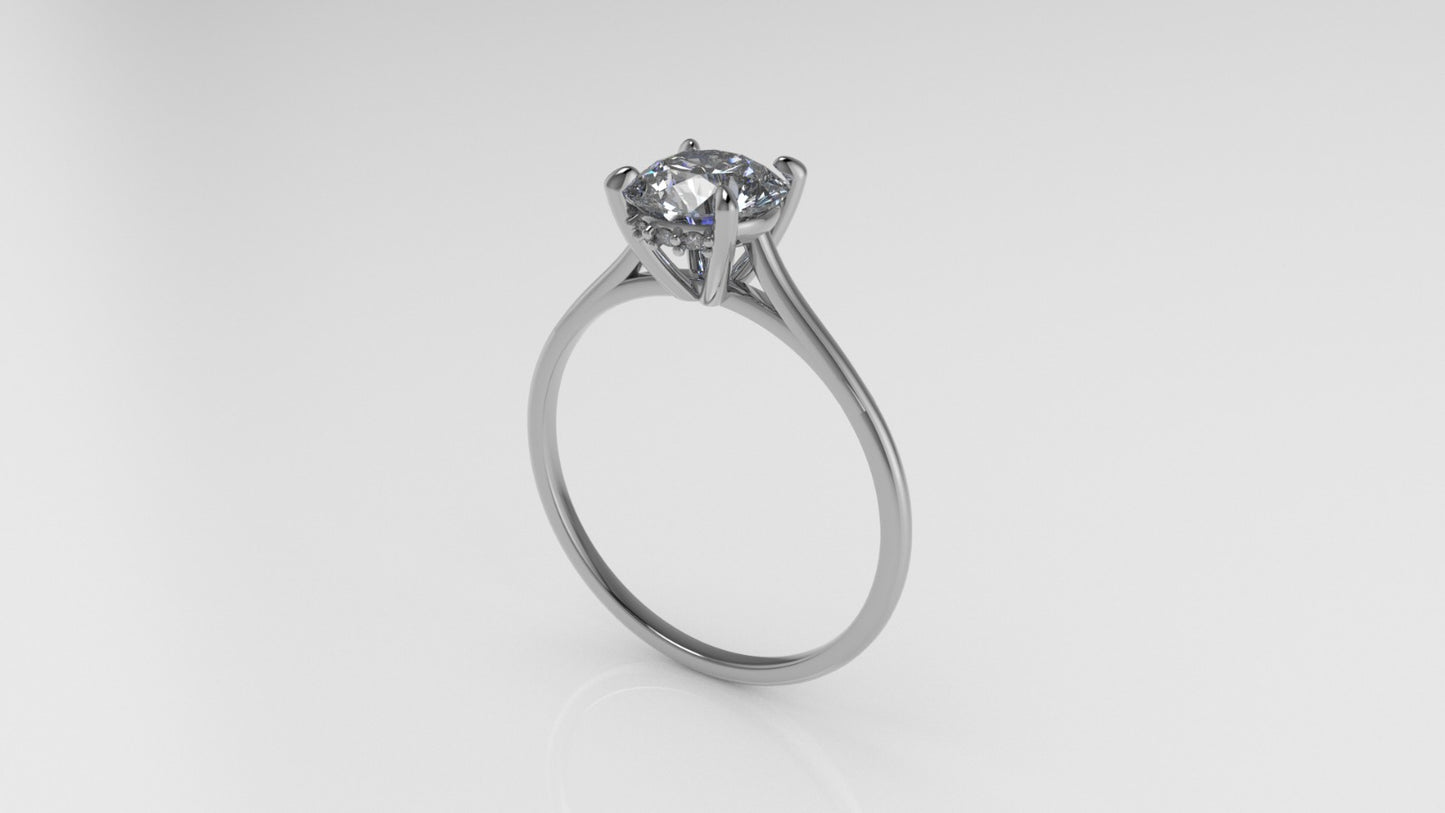 14k Solitaire Ring, Stt: Prong