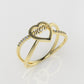 14K Gold Ring with 10 DIAMONDS VS1, STT: Prong, It is use daily, Heart Style, "MOM"