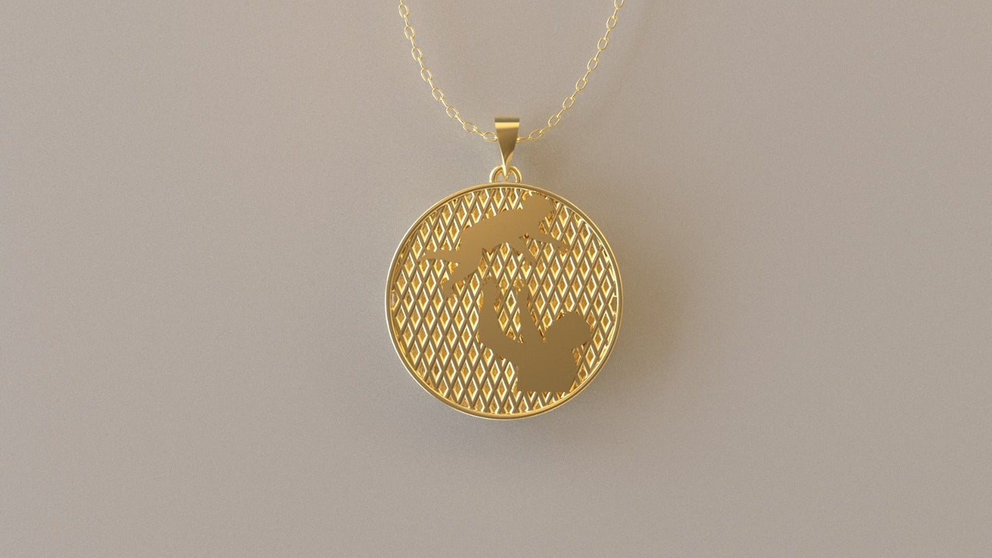 14K Gold Pendant, Dad and Son Silhouette