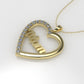 14K Pendant with 16 DIAMONDS VS1, "STT: Prong", Heart Style, MOM