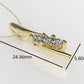 14K Gold Pendant with 3 DIAMONDS 3mm, "STT: Prong"