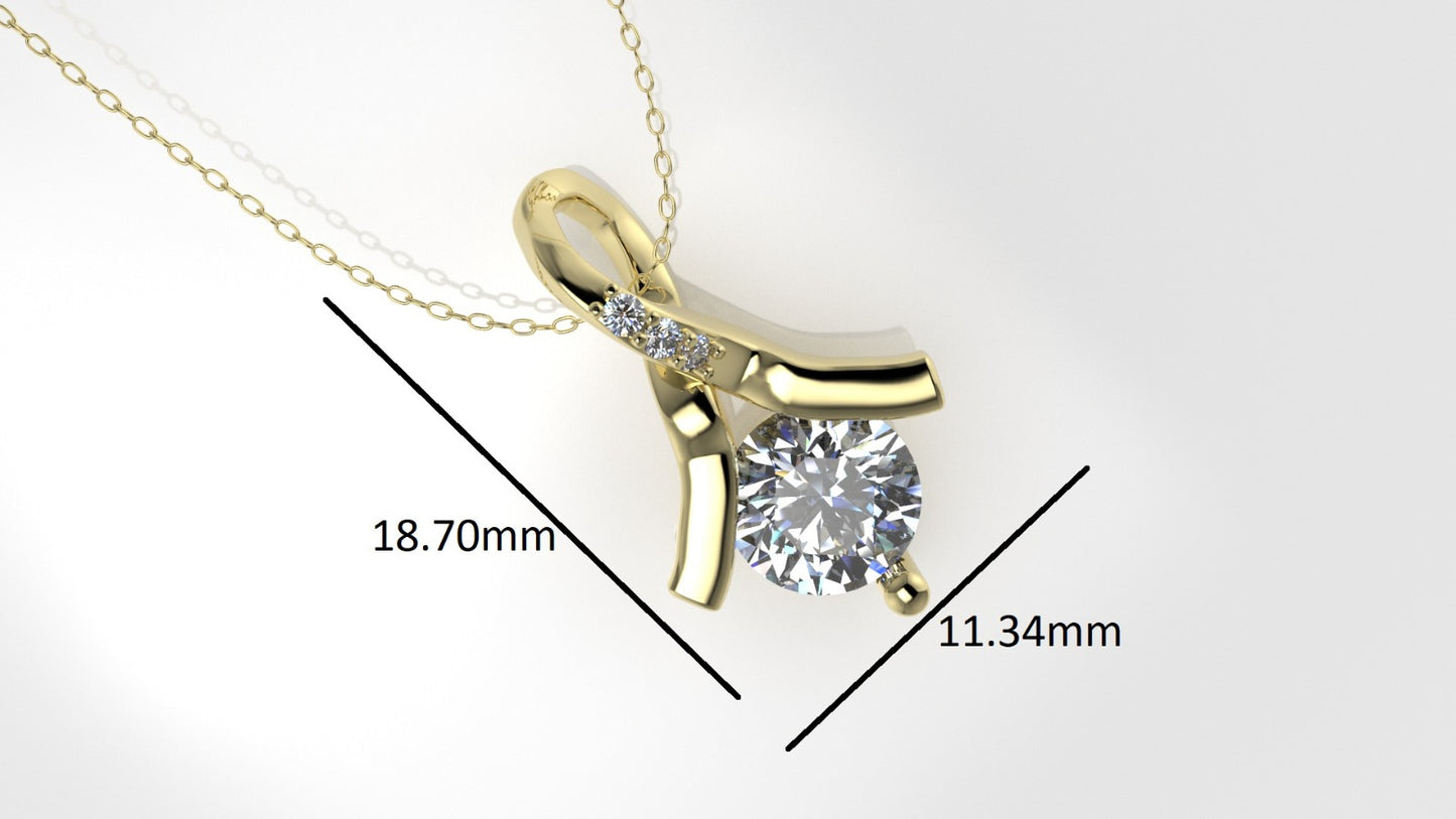 14K Pendant with 4 DIAMONDS VS1, "STT: Prong and Bezel"