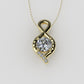 14K Gold Pendant with 5 DIAMONDS VS1, "STT: Prong"