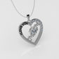 14K Pendant with 9 DIAMONDS VS1, "STT: Prong", MOM, Heart Style