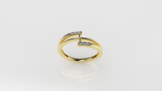 14K Ring with 6 DIAMONDS 1.5mm VS1, STT: Prong