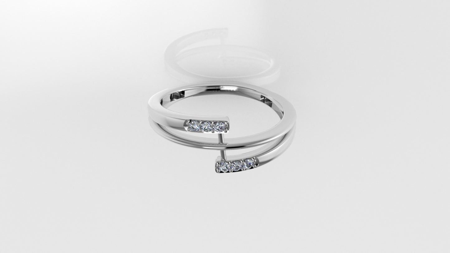 14K Ring with 6 DIAMONDS 1.5mm VS1, STT: Prong
