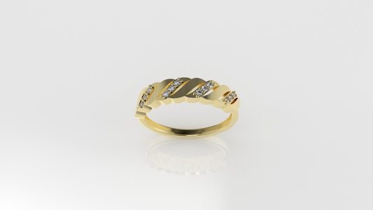 14K Ring with 12 DIAMONDS, STT: Prong