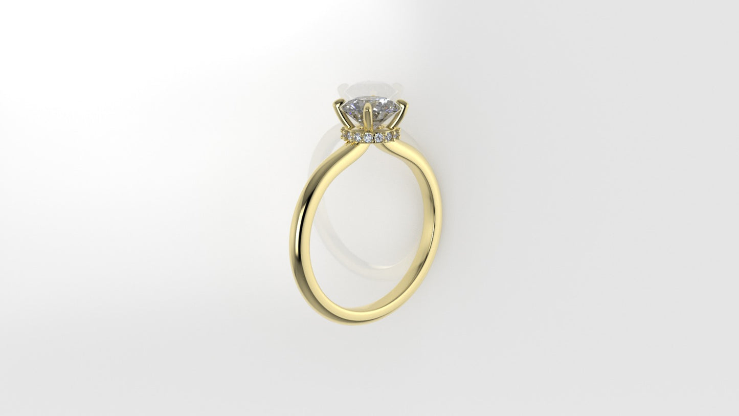 14K Solitaire Ring with 17 DIAMONDS VS1, STT: Prong
