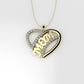 14K Gold Pendant with 31 DIAMONDS VS1, "STT: Prong", MOM, Heart Style