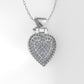 14K Pendant with 43 DIAMONDS VS1, "STT: Prong", Heart Style, rope