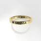 14k Gold Ring with custom names "MELISSA" with 1 AMETHYST