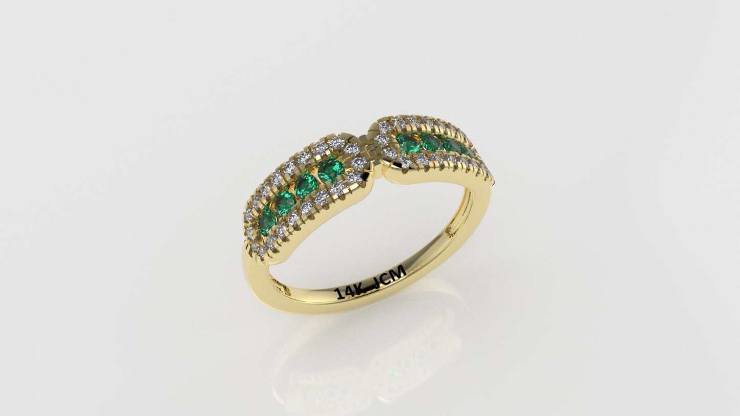 14K Gold Ring with 48 Stones, STT: Bezel and Cut Split