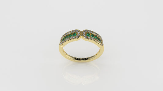 14K Gold Ring with 48 Stones, STT: Bezel and Cut Split