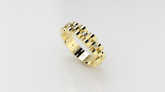 14K Gold Ring with 12 Diamonds 1.3mm each