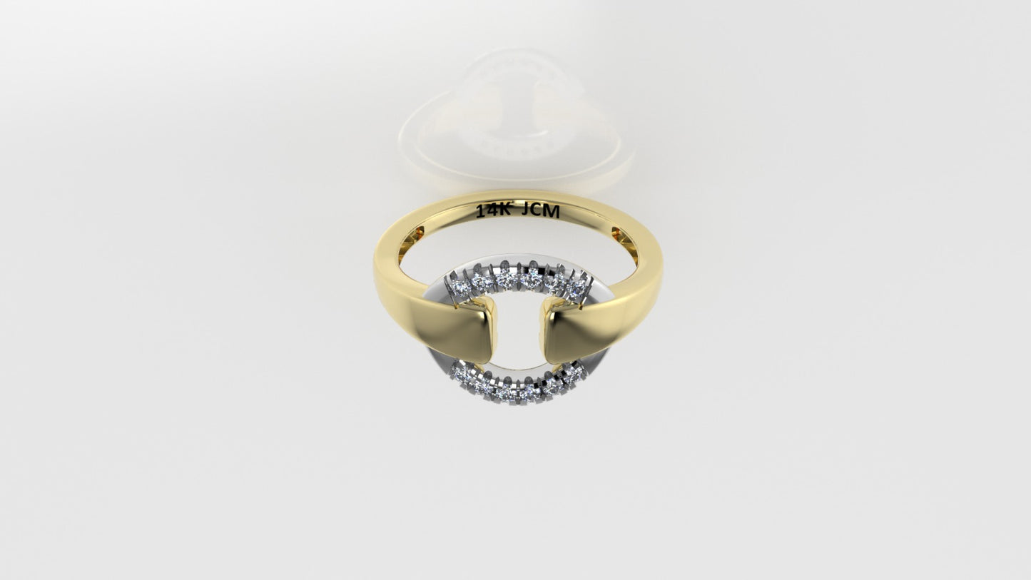 14K Gold Ring with 12 DIAMONDS, Cut: Split