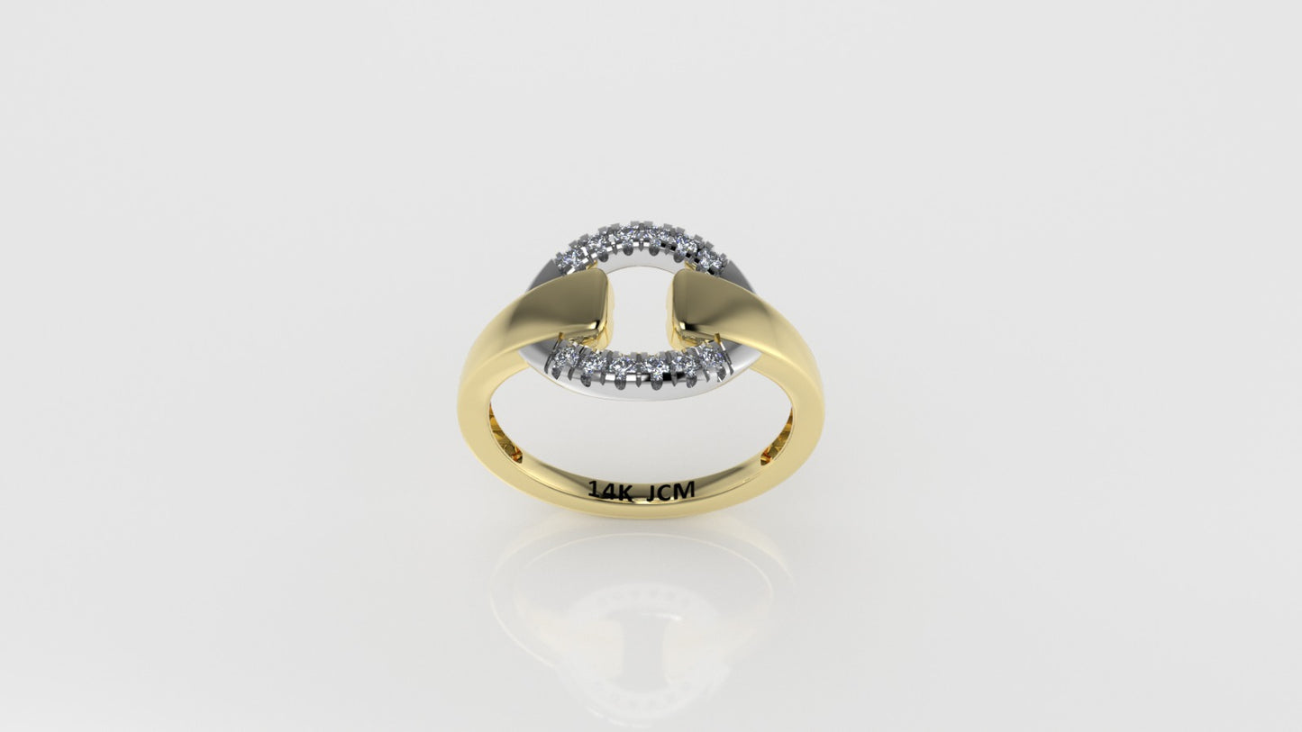 14K Gold Ring with 12 DIAMONDS, Cut: Split