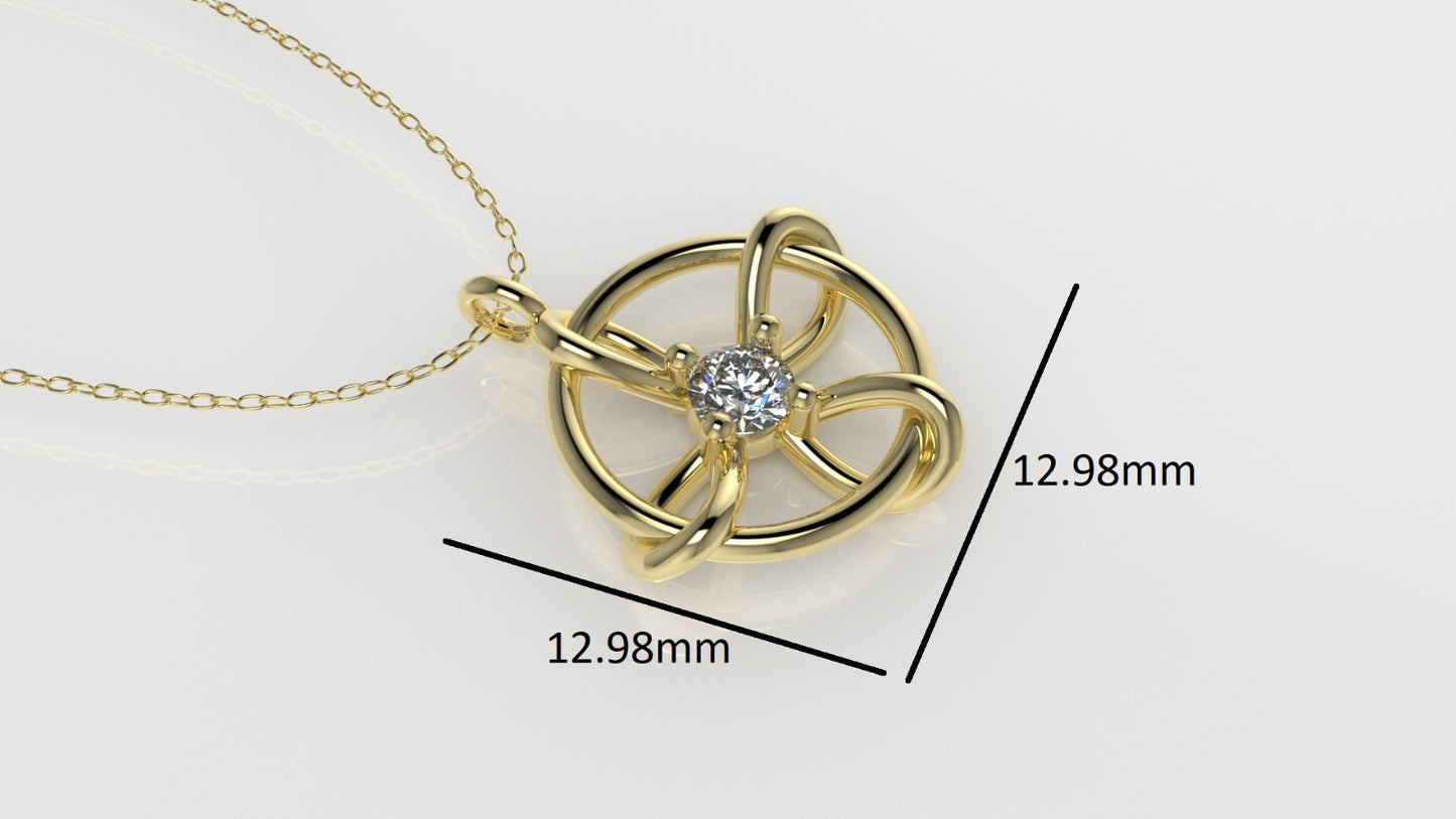 14K Gold Pendant with 1 DIAMOND VS1, STT: Prong