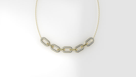 14K Gold Necklace with 90 MOISSANITE, length is 18 inches with chain