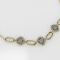 14K Gold Necklace with 60 STONES, length is 18 inches with chain, STT: Prong