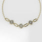 14K Gold Necklace with 60 STONES, length is 18 inches with chain, STT: Prong