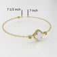 14K Gold Bracelet with 3 STONES, "Stt: Prong and Bezel", long 7 or 7 1/2 inch, Clover Style