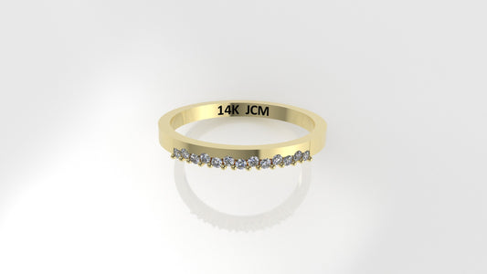 14K Ring with 13 MOISSANITE, STT: Prong and Bezel