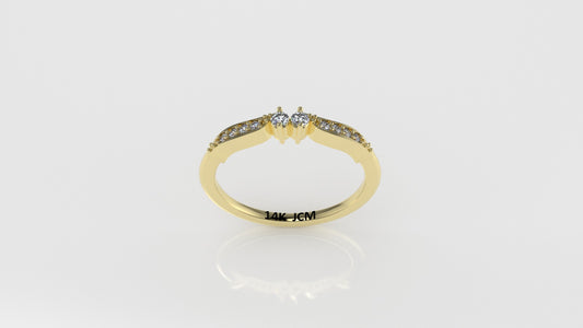 14K Gold Ring with 10 STONES, STT: Prong, Cut Chanel