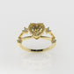 14K Gold Ring with 5 STONES, STT: Prong and Bezel, FILIGREE