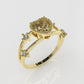 14K Gold Ring with 5 STONES, STT: Prong and Bezel, FILIGREE