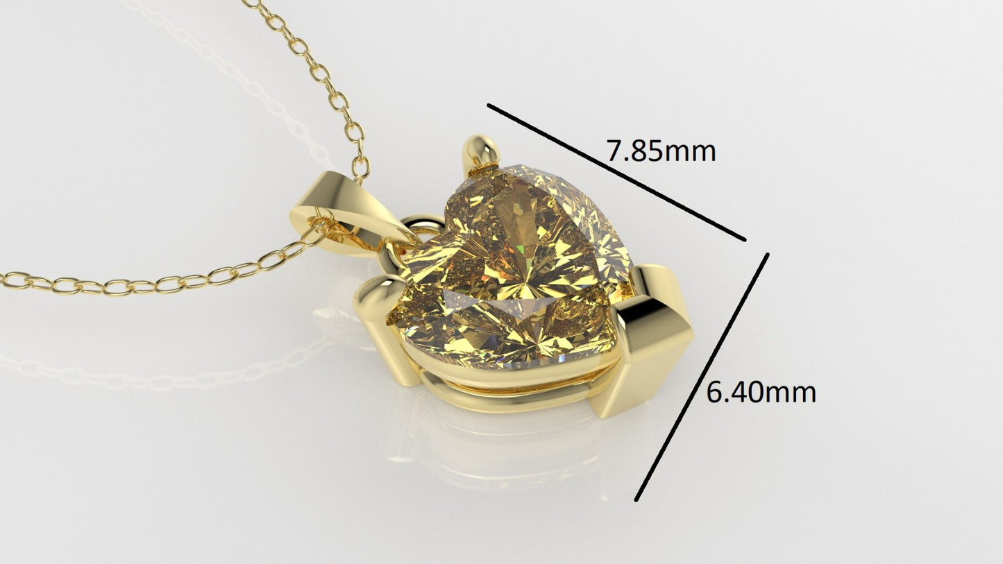 14K Gold Pendant with 1 CITRINE 6.5mm, STT: PRONG, Only Pendant