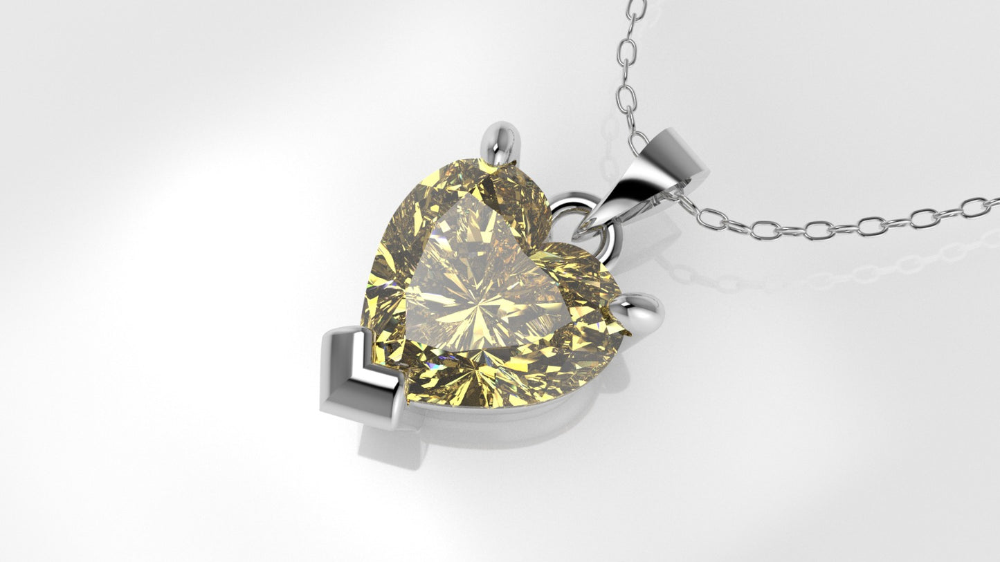 14K Gold Pendant with 1 CITRINE 6.5mm, STT: PRONG, Only Pendant