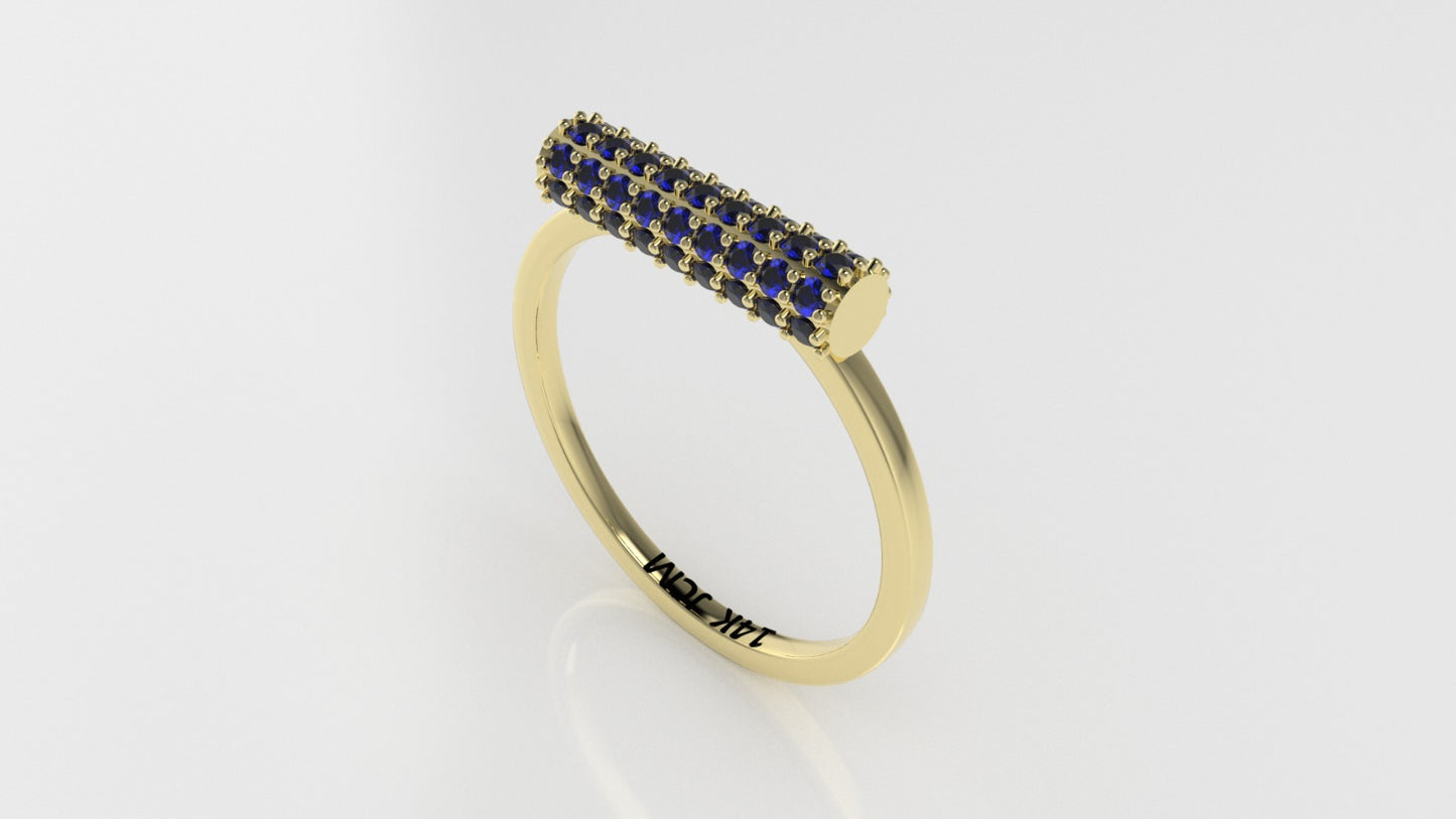 14K Gold Ring with 45 SAPPHIRE, Stt: Prong