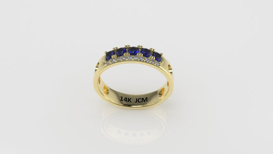 14K Ring with 15 STONES, Stt: Prong, For Men