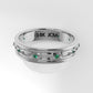 14K Gold Ring with 10 EMERALD, Stt: Prong, For Men