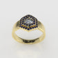14K Ring with 39 STONES, Stt: Prong and Bezel, For Men