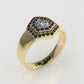 14K Ring with 39 STONES, Stt: Prong and Bezel, For Men
