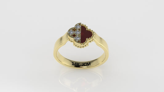 14K Gold Ring with 5 STONES, Stt: Prong and Bezel, FILIGREE, For Men