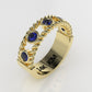 14K Ring with 5 SAPPHIRE, Stt: Bezel, Rope, For Men