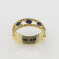 14K Ring with 5 SAPPHIRE, Stt: Bezel, Rope, For Men