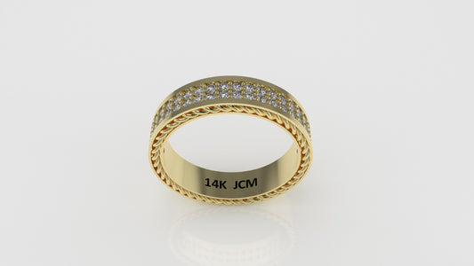 14K Gold Ring with 44 DIAMONDS, Stt: Prong, For Men