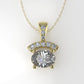 14K Gold Pendant with 9 Diamonds VS1, STT: Prong, Only Pendant