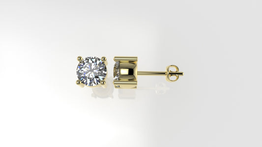 14k Earrings with 2 DIAMONDS VS1, "STT: Prong", Push Back