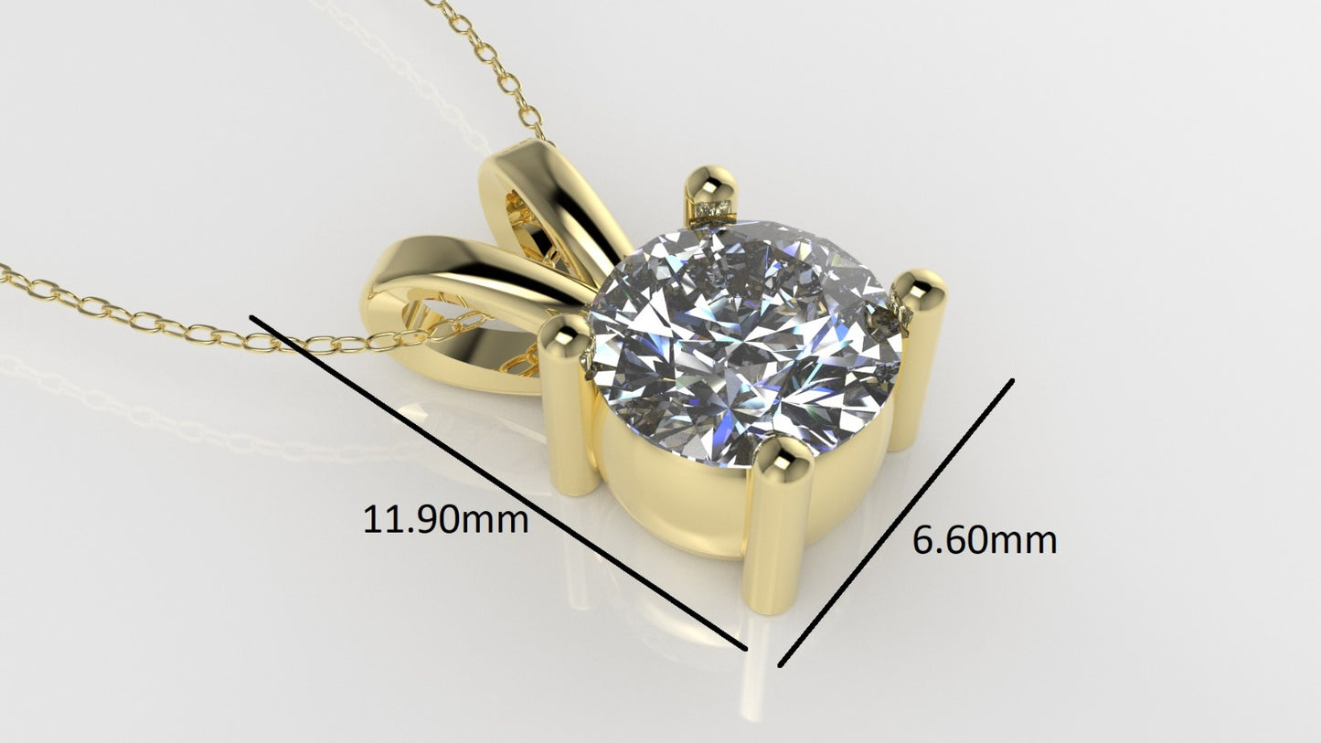 14K Gold Pendant with 1 Diamond VS1, STT: Prong, Only Pendant Included Bell