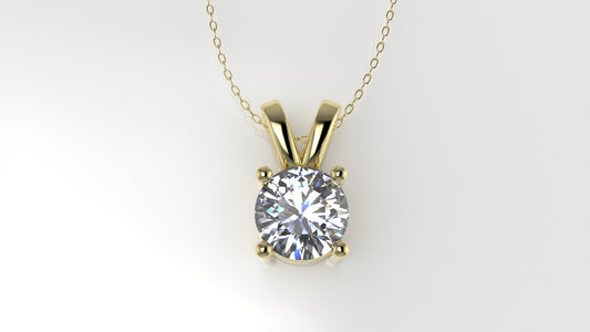 14K Gold Pendant with 1 Diamond VS1, STT: Prong, Only Pendant Included Bell
