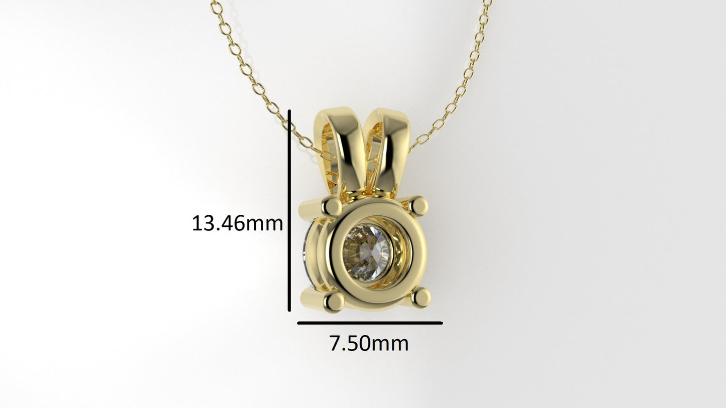 14K Pendant with 1 Round Diamond 1.5ct VS1, STT: Prong, Only Pendant Included Bell