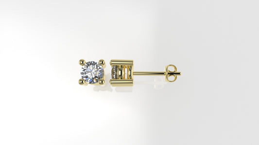 14k Earrings with 2 DIAMONDS 0.50ct VS1 , "STT: Prong", Push Back