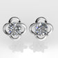 14k Earrings with 2 DIAMONDS 1.00ct VS1, "STT: 4-Prong", Style Flower, Push Back