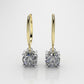 14k Earrings with 2 DIAMONDS 2ct, "STT: Prong"