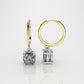 14k Earrings with 2 DIAMONDS 2ct, "STT: Prong"